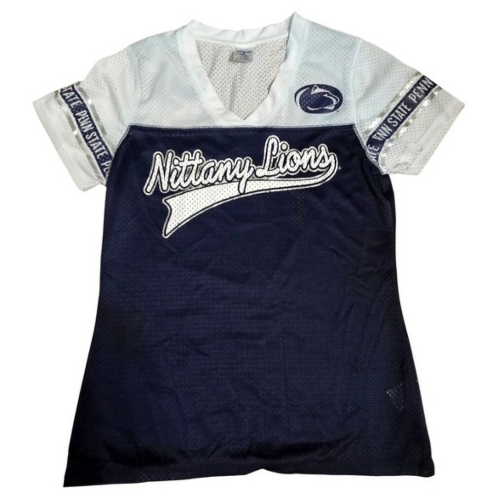 Rivalry Threads Penn State Nittany Lions Mesh Jersey Shirt Navy White Womens M